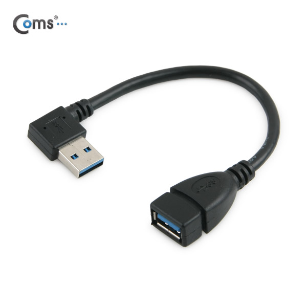 Coms USB 연장 젠더(M/F) 우향 90도 꺾임형(꺽임) / Black
