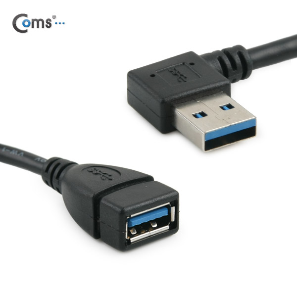Coms USB 연장 젠더(M/F) 우향 90도 꺾임형(꺽임) / Black