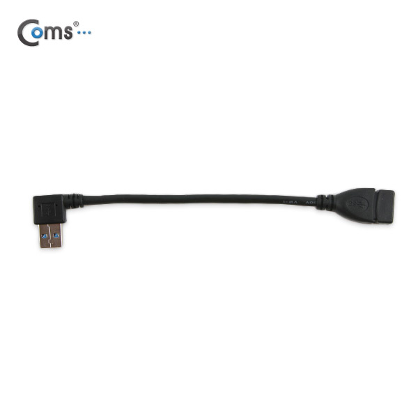 Coms USB 연장 젠더(M/F) 우향 90도 꺾임형(꺽임) / Black