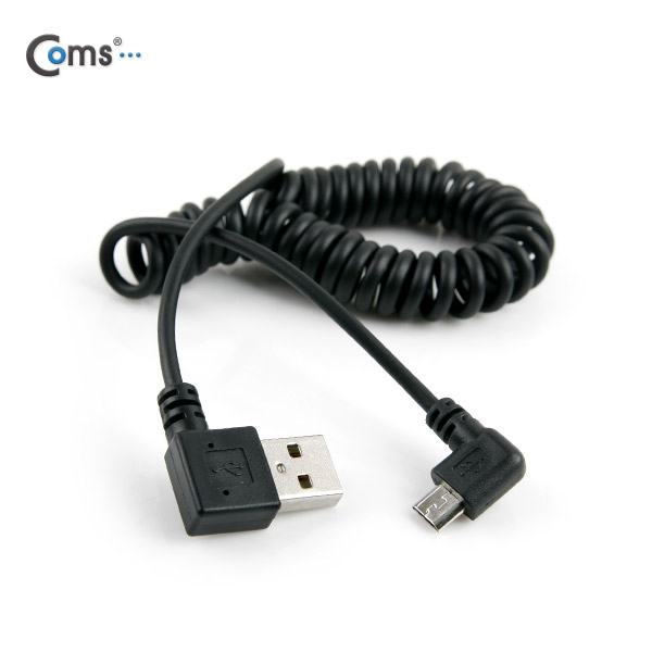 Coms USB 케이블(USB A(M)/Micro 5P(F)) 스프링 30cm, Short