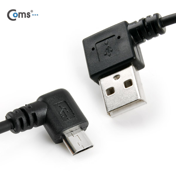 Coms USB 케이블(USB A(M)/Micro 5P(F)) 스프링 30cm, Short