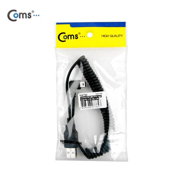 Coms USB 케이블(Short/Mini 5P) 스프링 30cm