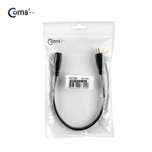 Coms HDMI 젠더(연결 M/F) FLAT 케이블 타입 30cm