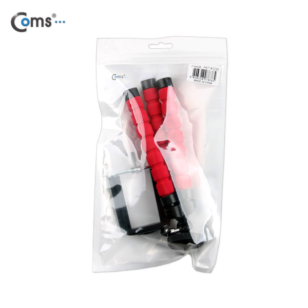 Coms 플렉시블 삼각대 (관절형 / 스마트폰가이드), 스폰지재질, (RED)