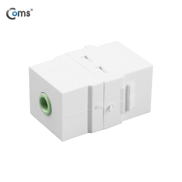 Coms 스테레오 젠더 (F/F, 일체형/키스톤잭/월플레이트) White/Stereo