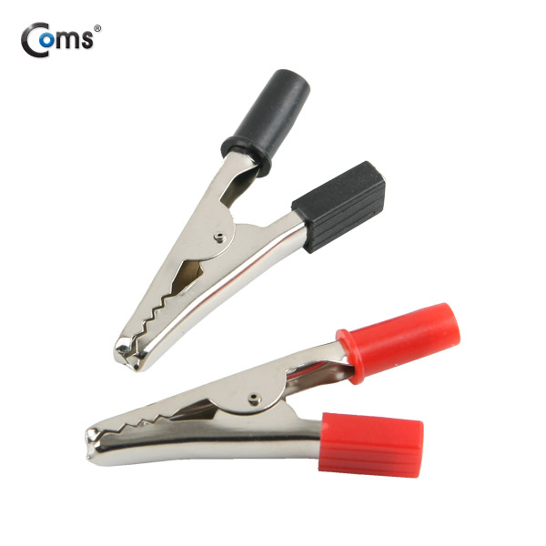 Coms 악어 클립(적색/흑색) 2개, 상하 비대칭