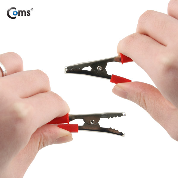 Coms 악어 클립(적색/흑색) 2개, 상하 비대칭