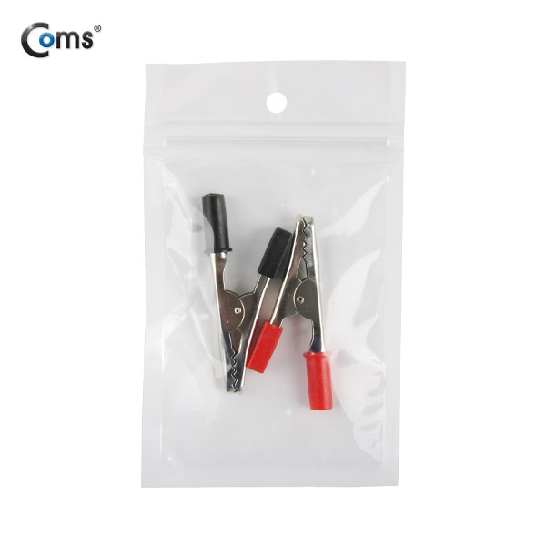 Coms 악어 클립(적색/흑색) 2개, 상하 비대칭