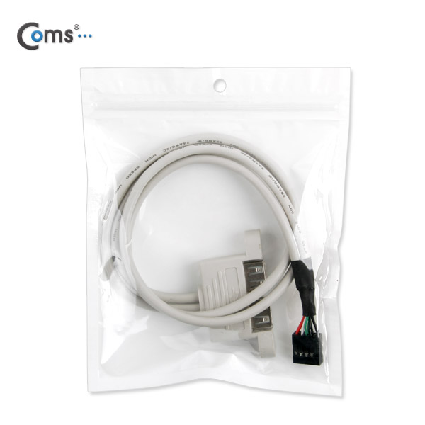 Coms USB 포트 (9P -> 2port USB) 50cm, 좌우 2P/ White