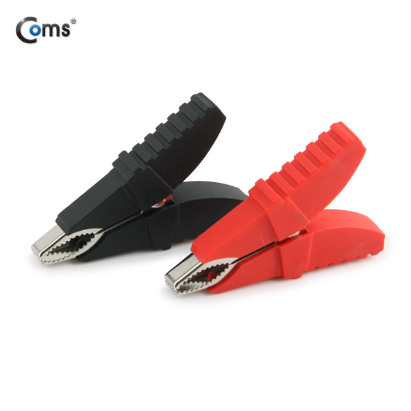 Coms 악어 클립(적색/흑색) 1세트(절연부트 포함)