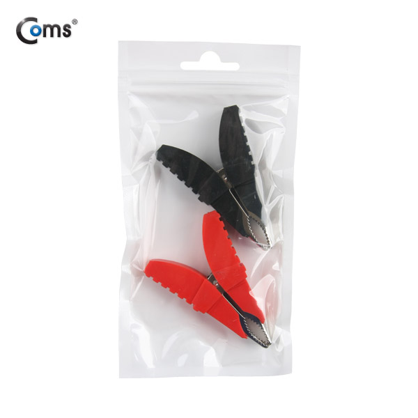 Coms 악어 클립(적색/흑색) 1세트(절연부트 포함)