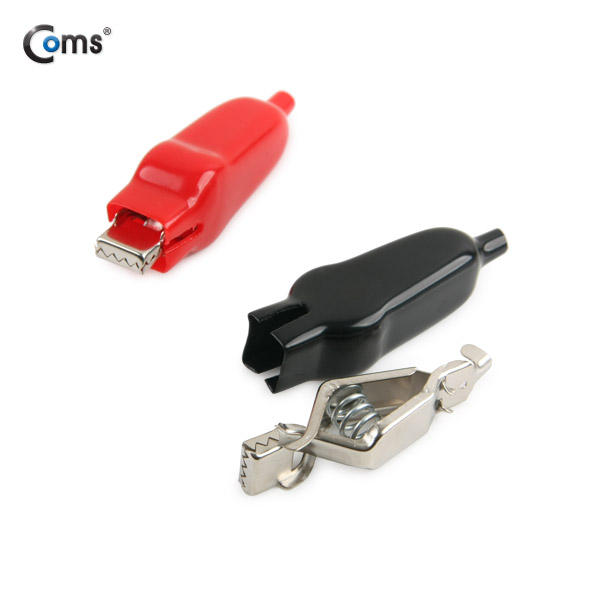 Coms 악어 클립(적색/흑색) 1세트(절연부트 포함), 역방향