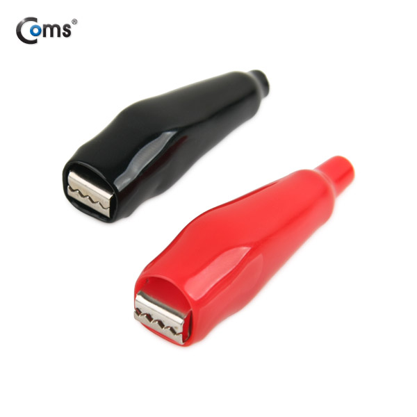 Coms 악어 클립(적색/흑색) 1세트(절연부트 포함), 역방향