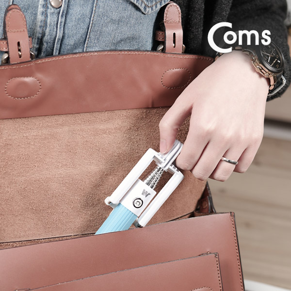 Coms 블루투스 접이식 일체형 셀카봉, GRAY