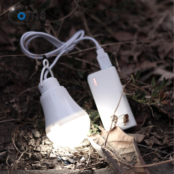 Coms Coms 캠핑용 USB 램프(5V / 3W, 전구형) 길이 1M /White