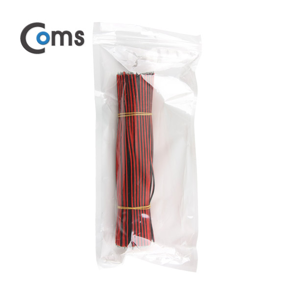 Coms 점퍼 케이블 묶음(200ea) Black-Red 2선/20cm