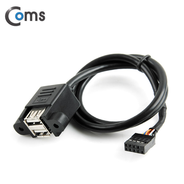 Coms USB 포트 (9P -> 2port USB) 50cm, 상하 2P/ Black