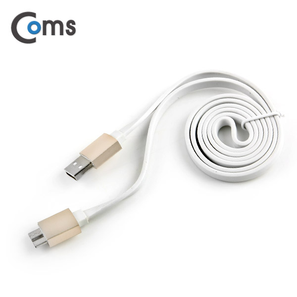 Coms USB 2.0/Micro USB(B) 케이블 1M, White, 3A출력