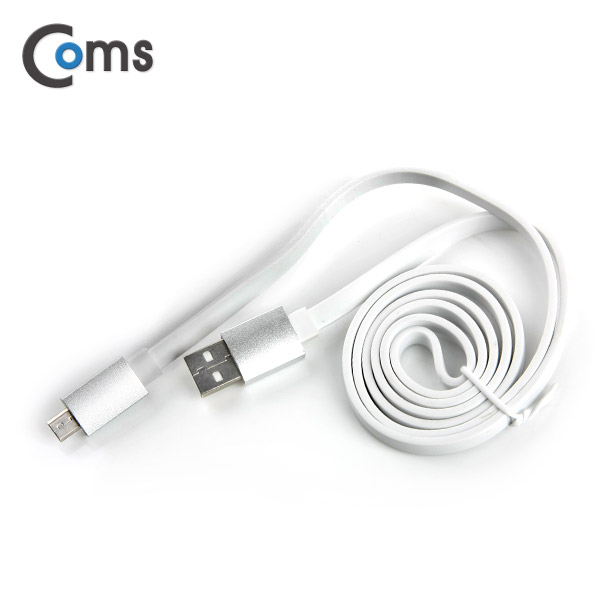Coms USB/Micro USB(B) 케이블 1M, White, 3A출력
