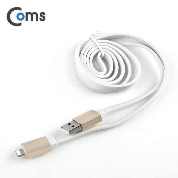 Coms IOS 8핀(8Pin) 케이블 1M, White, 3A출력