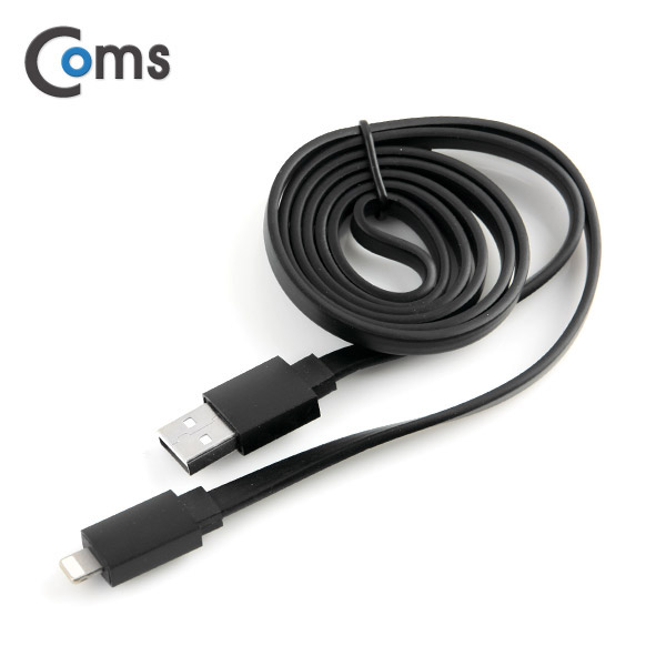 Coms IOS 8핀(8Pin) 케이블 1M, Black, 3A출력