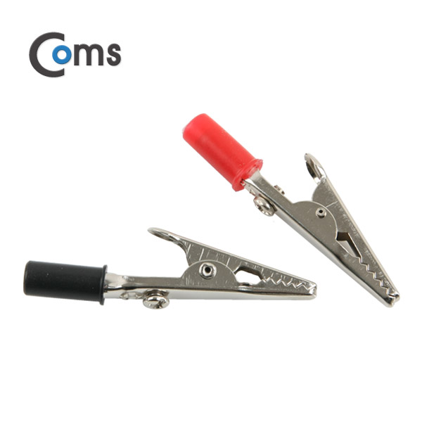 Coms 악어 클립(적색/흑색) 2개, 상하 비대칭, L: 55mm/A: 5mm