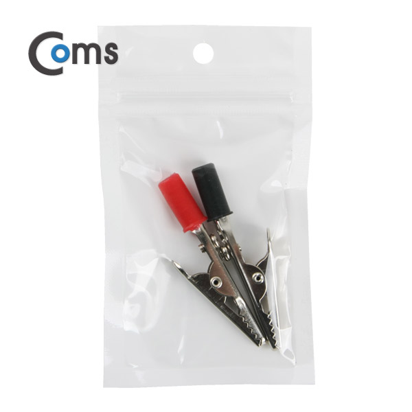 Coms 악어 클립(적색/흑색) 2개, 상하 비대칭, L: 55mm/A: 5mm