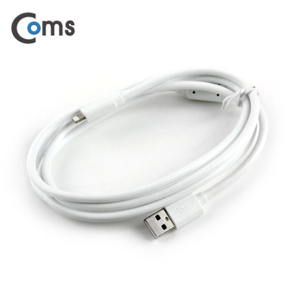 Coms iOS IOS 8핀 (8Pin) 케이블 USB/ 8Pin (필터) 1.5M, White
