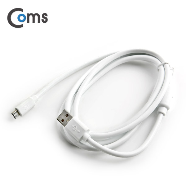 Coms USB/Micro USB(B) 케이블 (필터) 1.5M, White