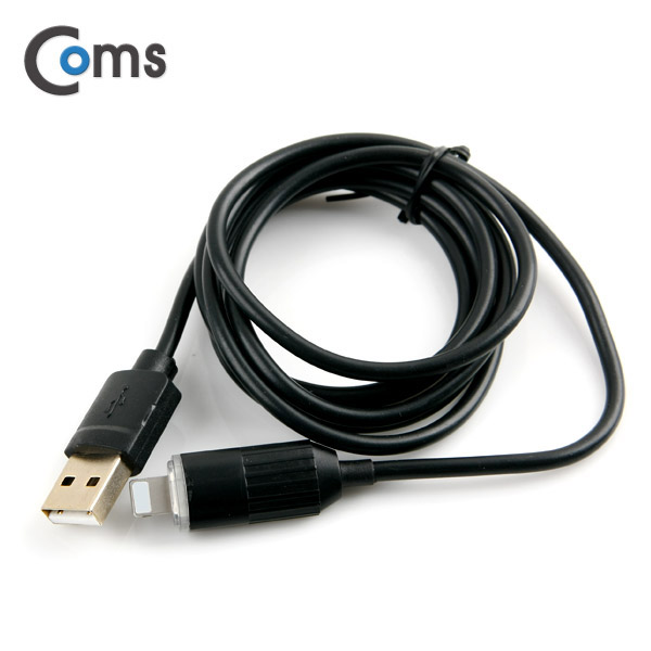 Coms USB/Lightning 8P 케이블, LED(완충알림), Black, 1.2M