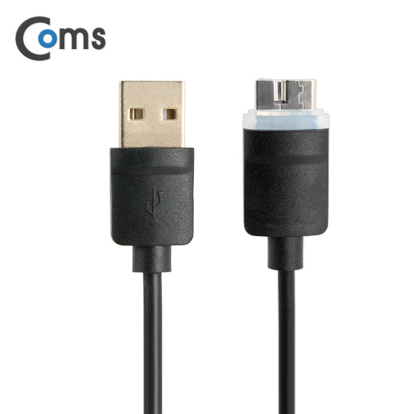 Coms USB 2.0/Micro USB(B) 케이블, LED(완충알림), Black, 1