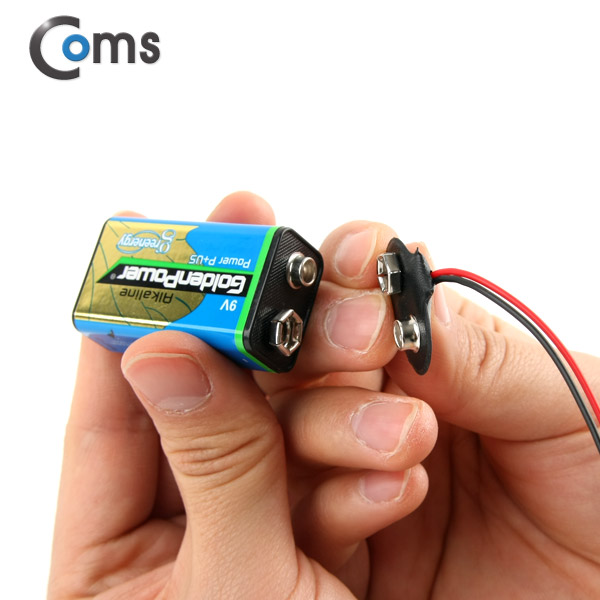 Coms DC 전원 변환 젠더, 5.5(2.1) M/ 9V, 건전지 변환