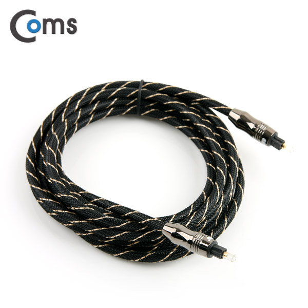 Coms 오디오광 케이블(6∮/각각) 최고급, Black, 3M