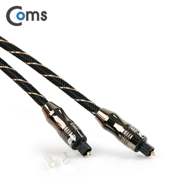 Coms 오디오광 케이블(6∮/각각) 최고급, Black, 3M