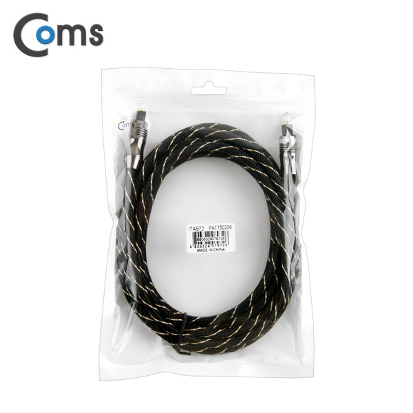 Coms 오디오광 케이블(6∮/각각) 최고급, Black, 3M