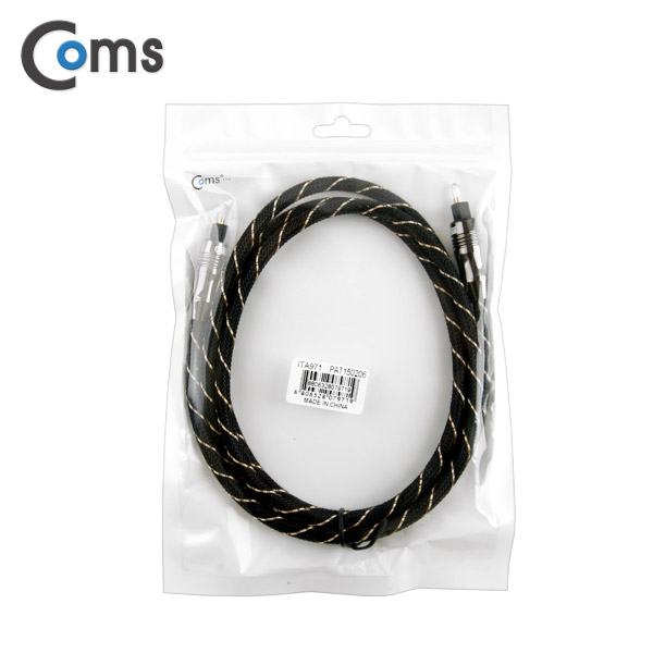 Coms 오디오광 케이블(6∮/각각) 최고급, Black, 1.5M