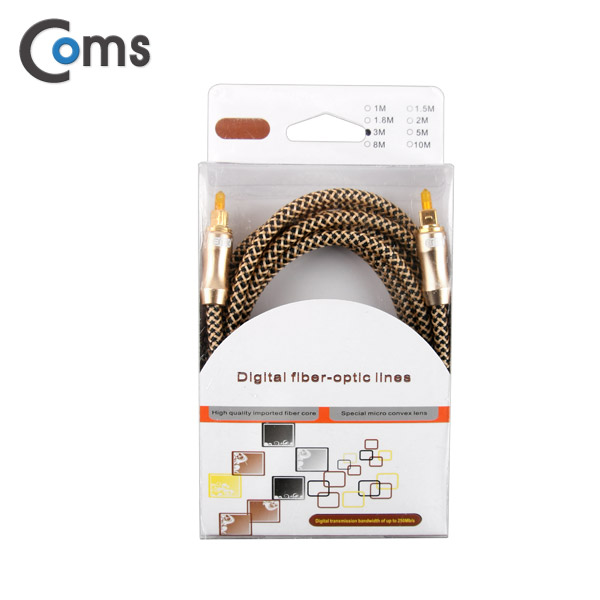 Coms 오디오광 케이블(6∮/각각) Box, 최고급, Gold, 3M