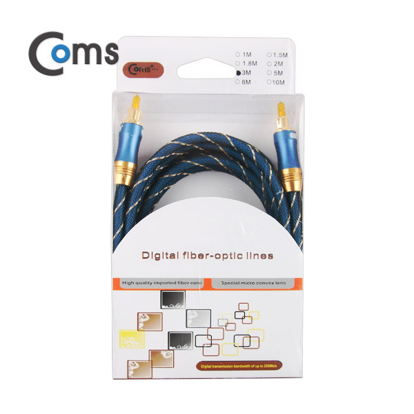 Coms 오디오광 케이블(6∮/각각) Box, 최고급, Dark Blue, 3M