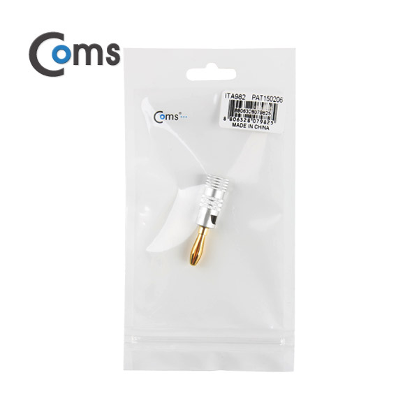 Coms 컨넥터-바나나 Black / Gold Metal