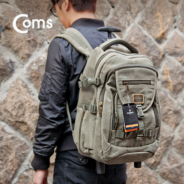 Coms 가방 백팩/캐리어 겸용, 15형 (카키)