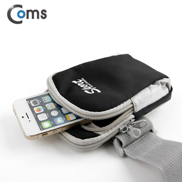 Coms 레저용 포켓, 스마트폰 암밴드, 찍찍이 고정, Black