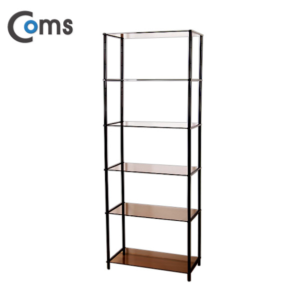 Coms 조립식 유리진열장(블랙) 6단 (620x309 = 6ea), 브론즈 유리