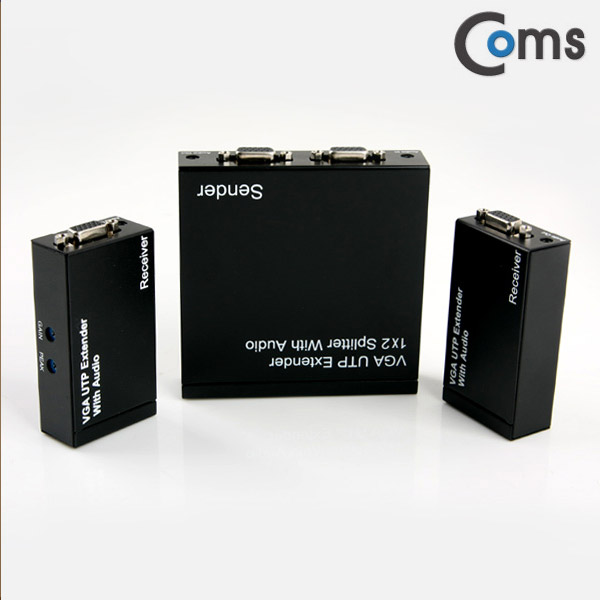 Coms VGA 리피터/RJ45 (1 in/2 out),송신기 * 1, 수신기 * 2 세트