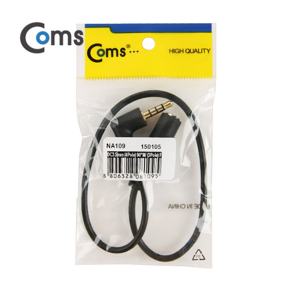 Coms 스테레오 케이블 30cm (3.5Ø/4극 연장) 3.5M ㄱ/3.5F -