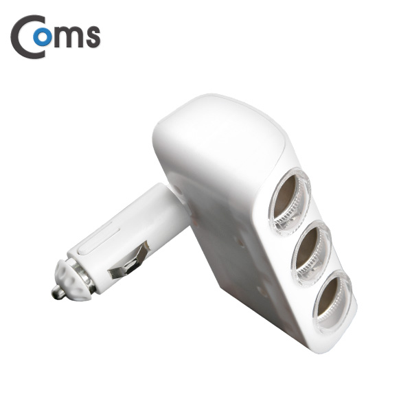 Coms 차량용 시가 소켓(3구) Blue LED/일체형 / 시가잭(시거잭)