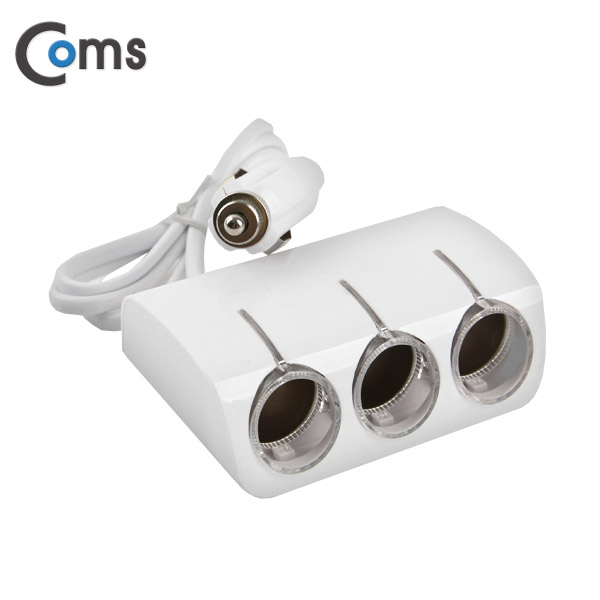 Coms 차량용 시가 소켓(3구) Blue LED/케이블형, 70cm/ 시가잭(시거잭)
