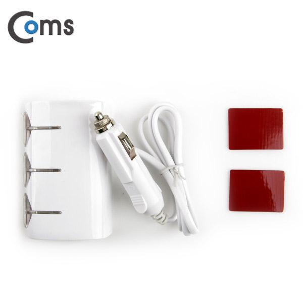 Coms 차량용 시가 소켓(3구) Blue LED/케이블형, 70cm/ 시가잭(시거잭)