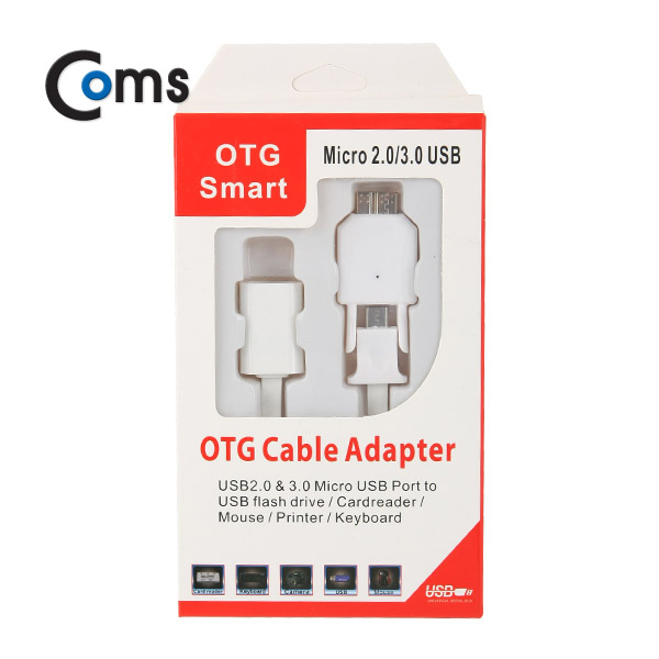 Coms 스마트폰 OTG 젠더(꼬리물기) Micro 2.0/3.0(M) USB(F)