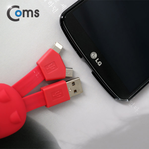 Coms 2 in 1 케이블 휴대용/멀티/Red
