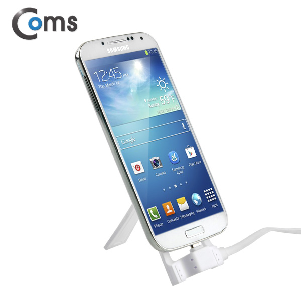 Coms USB/Micro USB 케이블(스탠드형), 1M, White